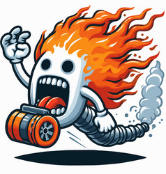 Cartoon Ghost With Fire Hair