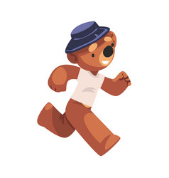 Cool Running Bear Character In Fashionable Outfit