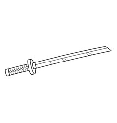 Ninja Katana Isolated Coloring Page For Kids