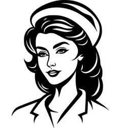 Nurse - Black And White Isolated Icon