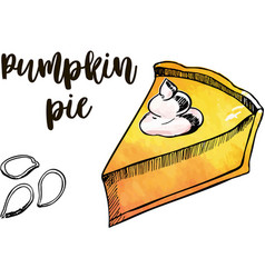 Slice Of Pumpkin Pie Sketch