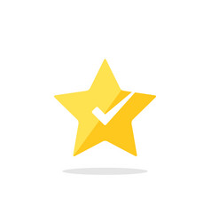 Yellow Star Check Mark Tick Icon