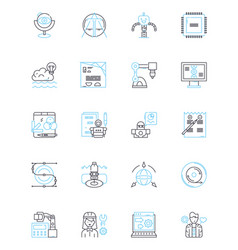 Engineering Simulation Linear Icons Set Modeling