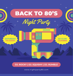 Flat 80s Themed Party Posts Set