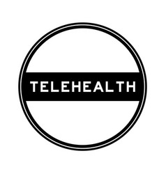 Black Color Round Seal Sticker In Word Telehealth