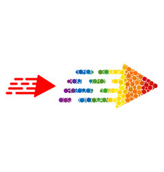 Dot Rush Movement Collage Icon Of Rainbow Spheric