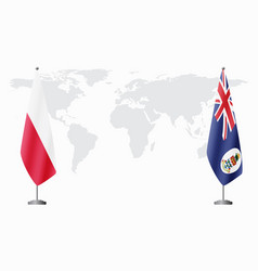 Poland And Cayman Islands Flags For Official