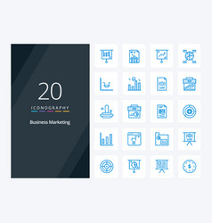 20 Business Marketing Blue Color Icon