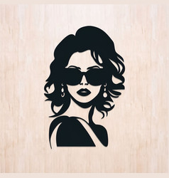 Black Silhouette Tattoo Of A Woman With Glasses