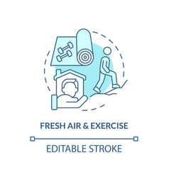 Fresh Air And Exercise Blue Concept Icon