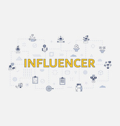 Influencer Concept With Icon Set With Big Word