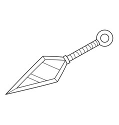 Ninja Kunai Isolated Coloring Page For Kids