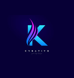 Letter K Swoosh Alphabet Logo Design