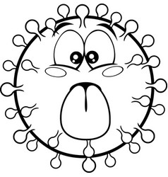 Outlined Funny Coronavirus Stuck Out Tongue