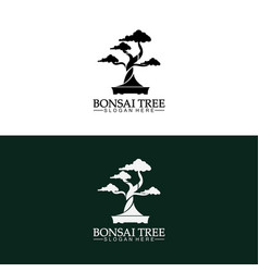 Bonsai Logo Design Silhouette Icon