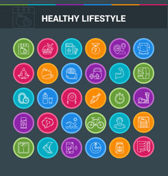 Healthy Lifestyle Colorful Icons