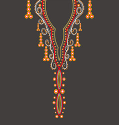 Traditional Geometric Neckline Pattern