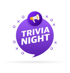 Trivia Night Banner In 3d Style On White