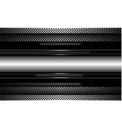 Abstract Silver Banner Black Line Cyber Geometric