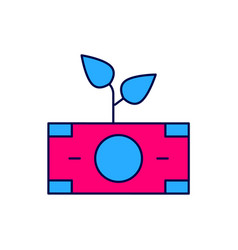 Filled Outline Money Plant In The Pot Icon