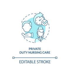 Private Duty Nursing Care Blue Concept Icon