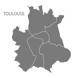 02b Toulouse City Map With Districts Grey