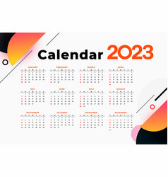 2023 New Year Calendar Template In Modern Style