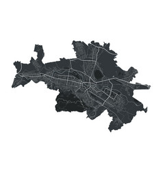 Skopje Map Detailed Black Map Of City