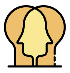 Two Heads Icon Color Outline