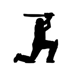 Cricket Player Isolated Silhouette Logo