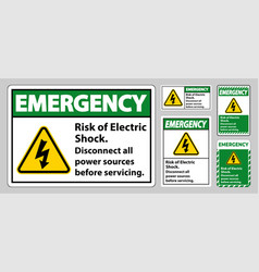 Emergency Risk Of Electric Shock Symbol Sign