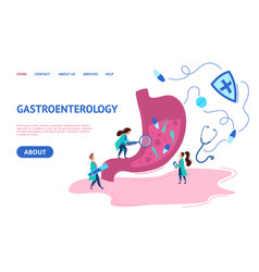 Gastroenterology Concept Card Landing Web Page