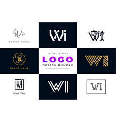 Initial Letters Wi Logo Design Bundle