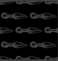 Kunai Ninja Knife Seamless Pattern