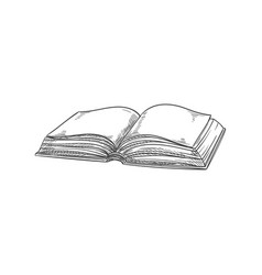 Textbook With Blank Page Isolated Open Book Sketch