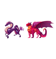 Cartoon Dragon And Griffin On White Background