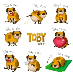 Cute Cartoon Dog Toby Set 2