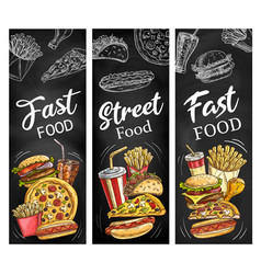 Fast food restaurant menu on chalkboard Royalty Free Vector