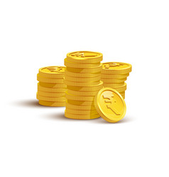 Gold Coins With Rupee Sign Flat