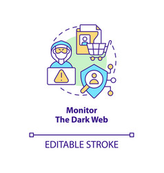 Monitor Dark Web Concept Icon