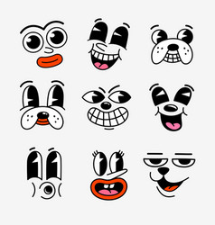 Retro Cartoon Characters Funny Faces Groovy