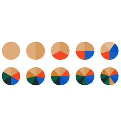 Set Of Circle Pie Chart Signs Colorful Diagram