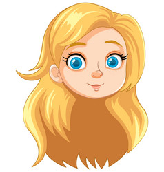 Beautiful Blonde Girl With Long Hair In Cartoon