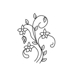 Flower Line Drawing In Outline