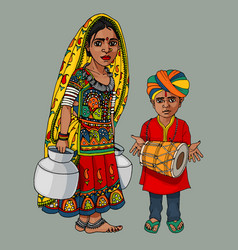 Indian Mother And Son