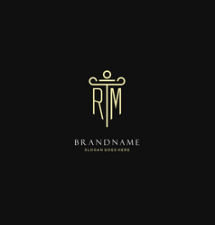 Luxury Modern Monogram Rm Logo For Law Firm