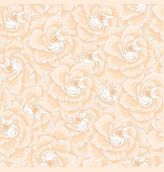 Realistic Cream Gardenia Flower Seamless Pattern