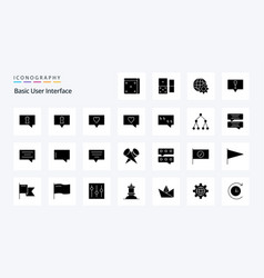 25 Basic Solid Glyph Icon Pack