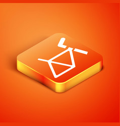 Isometric Bicycle Frame Icon Isolated On Orange