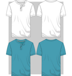 Mens Henley T Shirt Flat Sketch